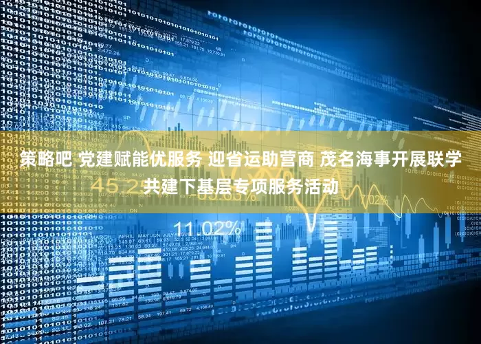 策略吧 党建赋能优服务 迎省运助营商 茂名海事开展联学共建下基层专项服务活动